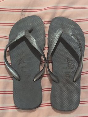 Havaianas Metallic Blue/Gray Thong Flip Flops
